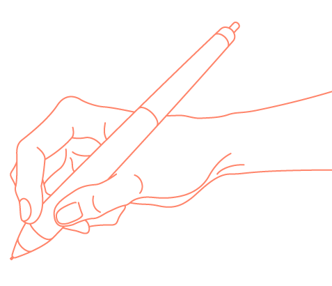 ペンを持った手のイラスト